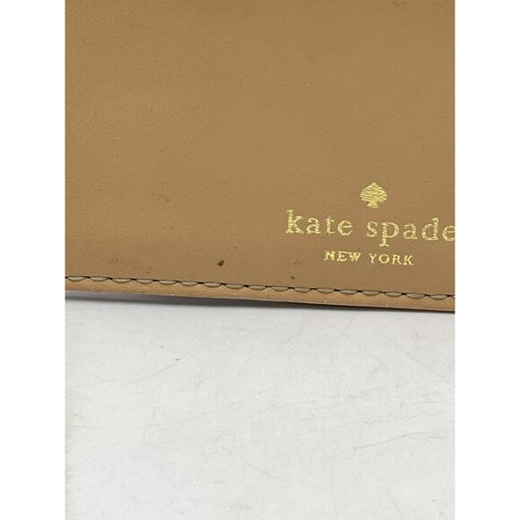 Kate Spade Hot Pink‎ Tan Leather Business Credit Card Holder Red Lining - Picture 7 of 9